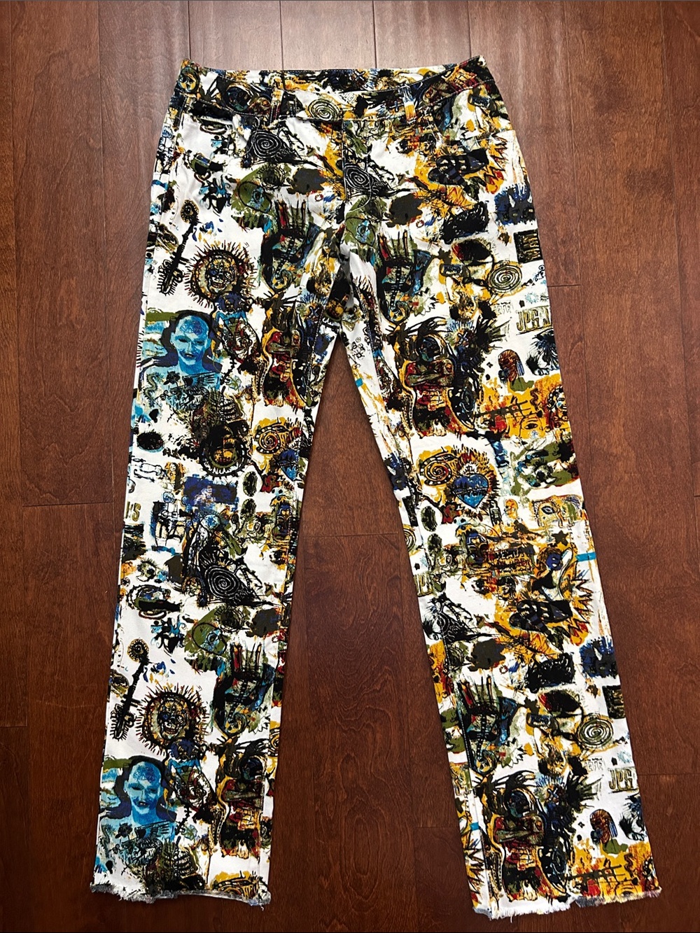 Vintage 2000 Jean Paul Gaultier Jeans in a Vibrant Art Print Y2K Size Italian 32
